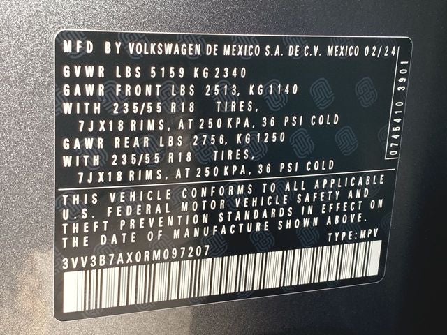 2024 Volkswagen Tiguan 2.0T SE