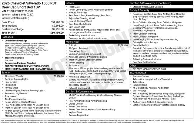 2026 Chevrolet Silverado 1500 RST
