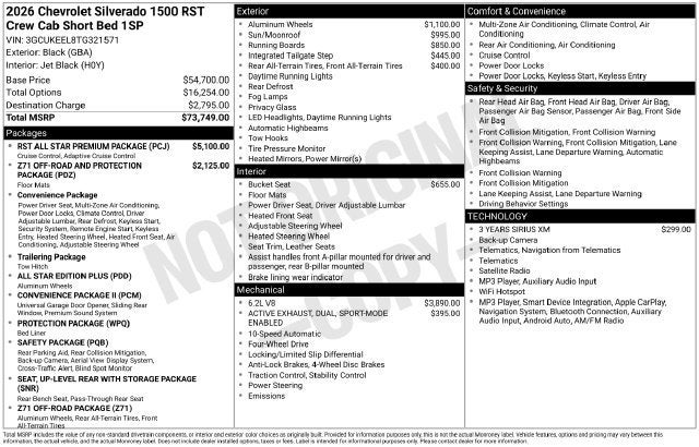 2026 Chevrolet Silverado 1500 RST