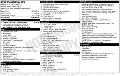 2026 Chevrolet Trax 2RS