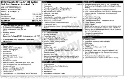 2026 Chevrolet Silverado 1500 Custom Trail Boss