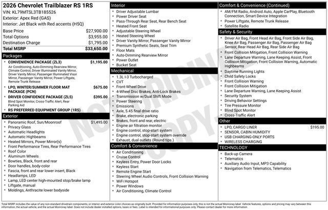 2026 Chevrolet Trailblazer RS
